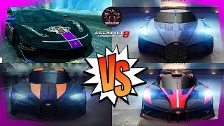 Asphalt 8 PININFARINA BATTISTA vs BUGATTI CHIRON SUPERSPORT 300+ vs BUGATTI BOLIDE vs BUGATTI LVN