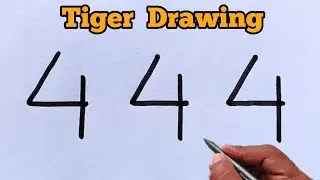 🐯 Tiger Drawing with Numbers | Draw Tiger from 444