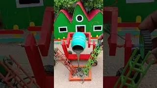 🚜🔥 Real Working Mini Tractor Cement Pillar Making Machine#shorts#youtubeshorts