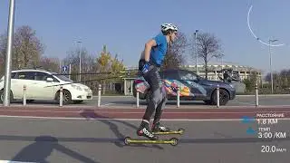 Лыжероллеры. Проверка работы корпуса, палок, выпрямления.