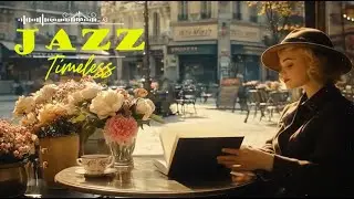 Timeless Jazz Melodies: Woman Enjoying a Quiet Moment with the Newspaper in a Vintage City Caf&eacute;