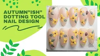 🌼Beginner Friendly Dotting Tool Nail Design. Simple Yellow flowers and Ladybug Nail Art 🌼💅