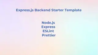 My Express.js Backend Starter Template ， Just Clean Setup