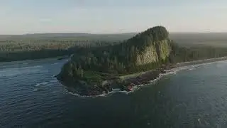 Aerial view of the Tow Hill at Naikoon Provincial Park in Haida Gwaii