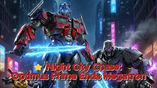 ⭐ Night City Chase: Optimus Prime Ends Megatron #optimusprime
