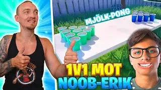 1v1 MOT NOOB-ERIK I MJÖLK PONG I FORTNITE
