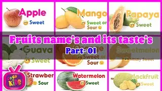 Sweet and Sour Fruits - Learn Fruits Names and Taste Video for Kids | Kids learning videos