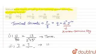 Without actual division, find which  of the following  rational number  are teminating