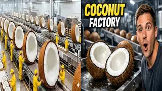 Inside a Coconuts Factory 🥥🏭 | How Coconuts Are Turned into Delicious Coconut Milk 🥛✨ (Full Process)