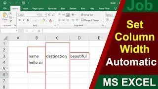 how to set auto column width in excel | automatic adjust cell width as per data | excel tricks