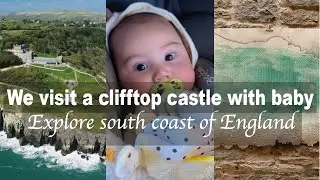 We visit a clifftop Durlston Castle with baby | Explore the south coast of England Silent Vlog UK