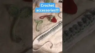 Cute crochet accessories - headphones sprout, strawberry pouch, tulip headband #crochet #cottagecore