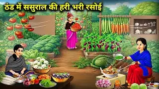 ठंड में ससुराल की हरी-भरी रसोई | A lush green kitchen at my in-laws' house in winter | Cartoon Video