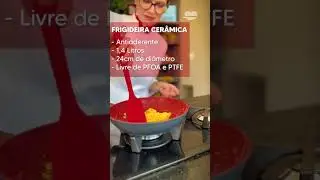 Frigideira Cer&acirc;mica Antiaderente N24 Red Marble Indu&ccedil;&atilde;o Fog&atilde;o Cooktop Vermelho Duralar