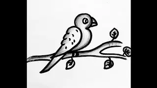 Bird drawing easy with number 23//step by step bird drawing.