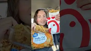 chick fil a vs. walmart&rsquo;s waffle fries (who likes waffle fries fr) 🧇 #chickfila #fastfood #fries