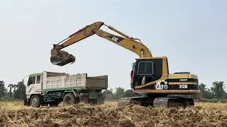 Caterpillar 365C & 350C Excavators Dig Deep At Massive Mine - - 4K
