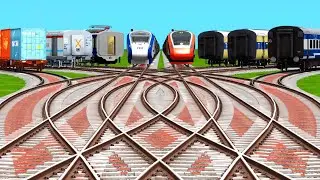 8 Indian Trains CROSSING at Curved Branched Railroad Tracks Every Day? Trainz simulator 3 