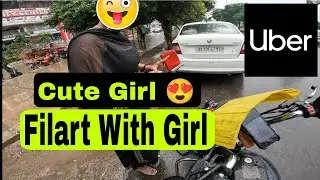 Uber par Mili Ladki 🥰 Flirt With Girl 🥰 cute Girl #biketaxi #uber #girl #girlpower
