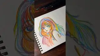 Trying rainbow pencils ✏️ #shorts #art