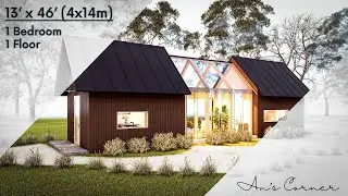 13' x 46' (4x14m) | Dreamy bungalow! | The plan is for those who like simplicity