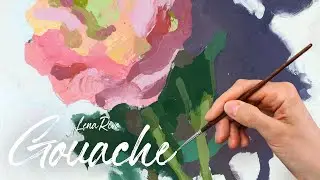 Painting Flowers with Gouache - Peony - Gouache painting demo