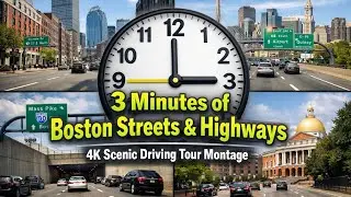 ⏱️ 3 Minutes of Boston Streets & Highways | 4K Scenic Driving Tour  Montage
