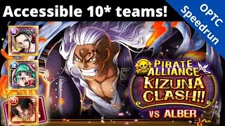 Accessible Teams vs 10* Kizuna Alber! Kizuna Crew feature is a gamechanger! OPTC Kizuna Clash