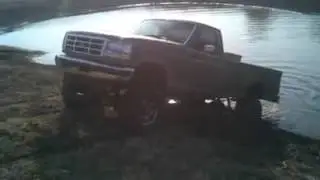 Truck in pond