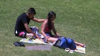 Chile workers cover up to avoid skin damage