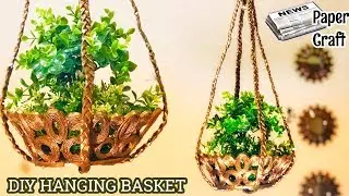 Newspaper / Magazine Hanging Flower Basket / Garden | Best Out of Waste | Newspaper Crafts Ideas