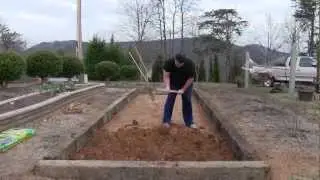 Human Tiller - Time Lapse - Railroad Tie Raised Bed Garden