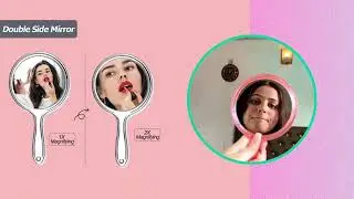 MAJESTIQUE Dual Side Extra Large Handheld Mirror, 1X 10X Round Magnifying Compact Mirror #majestique