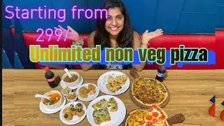 Non veg pizza unlimited at 299/-  in surat | Surat street food| earth n oven #unlimitedpizza