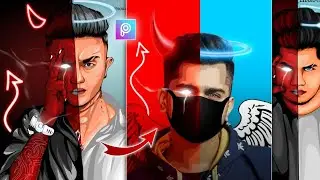30 Second Devil Vs Angel Neon Visual Editing In Picsart App By Deepak Creations #Shorts #picsart