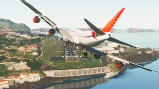 SCARY ;; Emergency Landing ;; Madeira airport ;; boeing 747 plane // game
