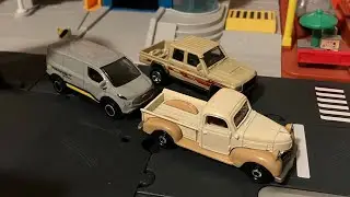 Matchbox 1940&rsquo;s dodge V-series truck 2023 ford E-transit custom and 2017 Toyota Land Cruiser pickup 
