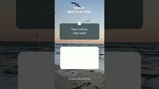 Stay curious, stay weird. Explore a topic you're curious about. Learning fuels motivation.