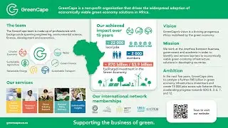 GreenCape: Facilitating investment and jobs into the green economy
