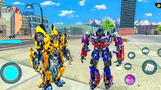 Octopus Prime & Bumblebee Jet Bike Car Robot Transformation Fighting Game - Android Gameplay