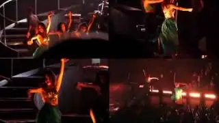 Selena Gomez - Britney Spears Tribute ( We OWn The Night Tour - 4 Video in one screen )