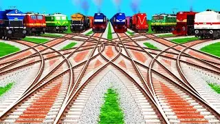 🈯All Railroads Tracks At Higher Graphic Train Crossing ll Diamond Railroad Tracks ll trains simletor