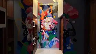 🔥 This Wall Was Empty&hellip; Then This Happened 🎨✨ #wallart #timelapse #artistatwork #shorts