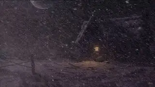 Peaceful Space of  Snowstorm Night at the Old Cabin | Winter Wind & Snow Sounds for Deep Sleep