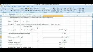 CT Sizing Calculation in Excel - Protection CT