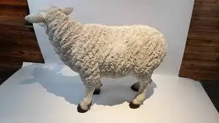 Lifesize Polyresin Sheep Statue Garden Animal Figurines Outdoor Sheep Decor