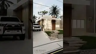 Casa com Fachada Contempor&acirc;nea  Sofisticada e Escada Iluminada