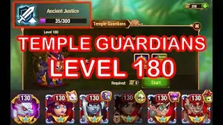 Hero Wars: Beating Temple Guardians Level 180 with 35 Buffs