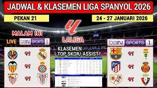 Jadwal Liga Spanyol Malam Ini ~ VILLAREAL vs REAL MADRID ~ Laliga 2026 Pekan 21