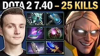 Invoker Pro Mid with 25 Kills and Meteor Hammer - Dota Gameplay
